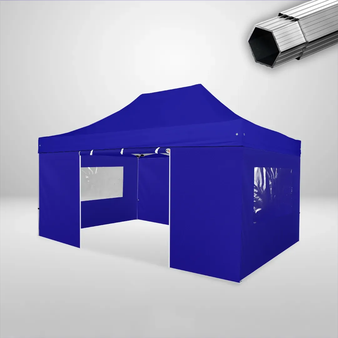 Carpa Plegable 3x4.5 m, Gama PLUS 40mm, 2 laterales con puerta y 2 laterales con ventanas, azul 1 Carpa Plegable 3x4.5 m, Gama PLUS 40mm, 2 laterales con puerta y 2 laterales con ventanas, azul