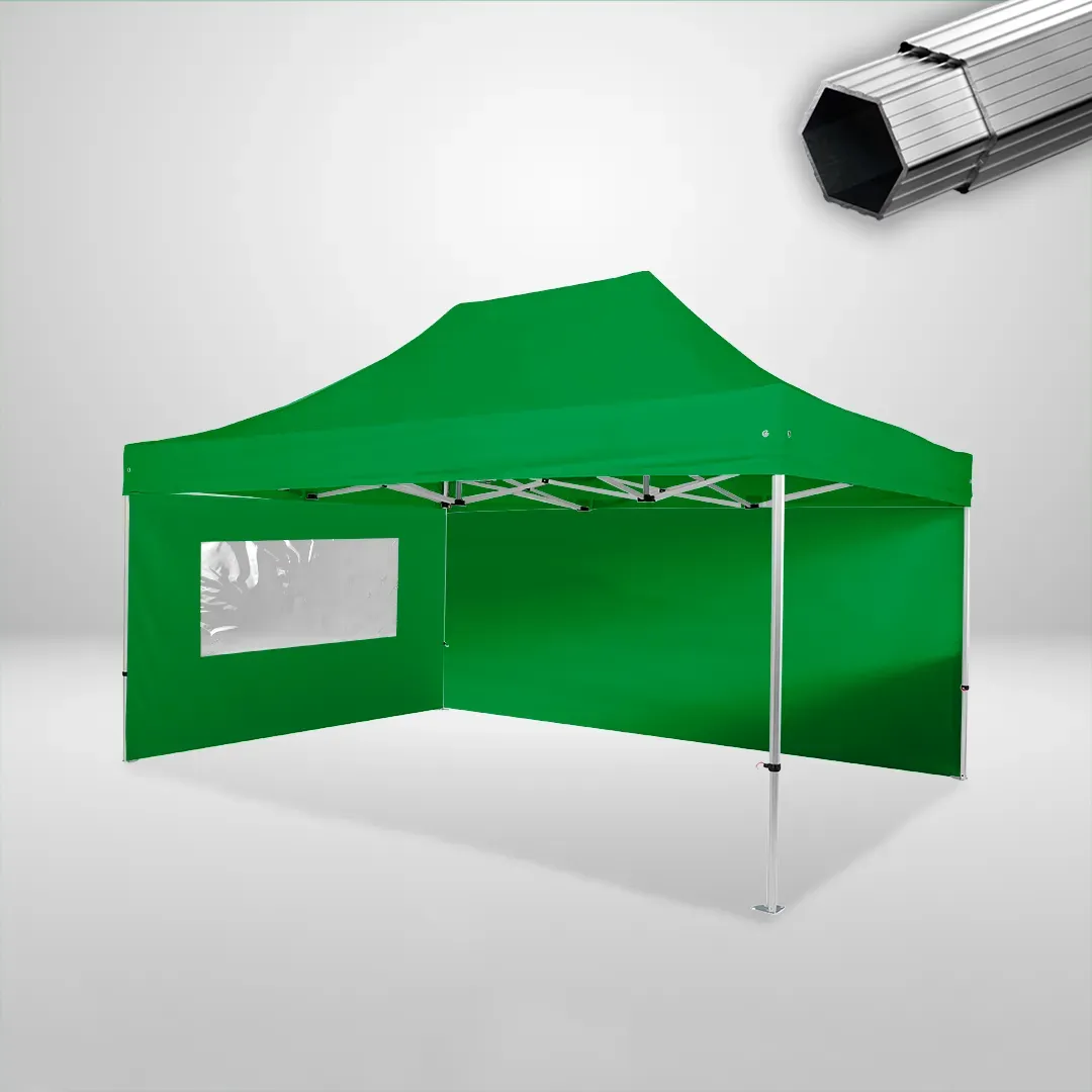 Carpa Plegable 3x4.5 m, Gama PLUS 40mm, 1 lateral liso y 1 lateral con ventana, verde botella 1 Carpa Plegable 3x4.5 m, Gama PLUS 40mm, 1 lateral liso y 1 lateral con ventana, verde botella