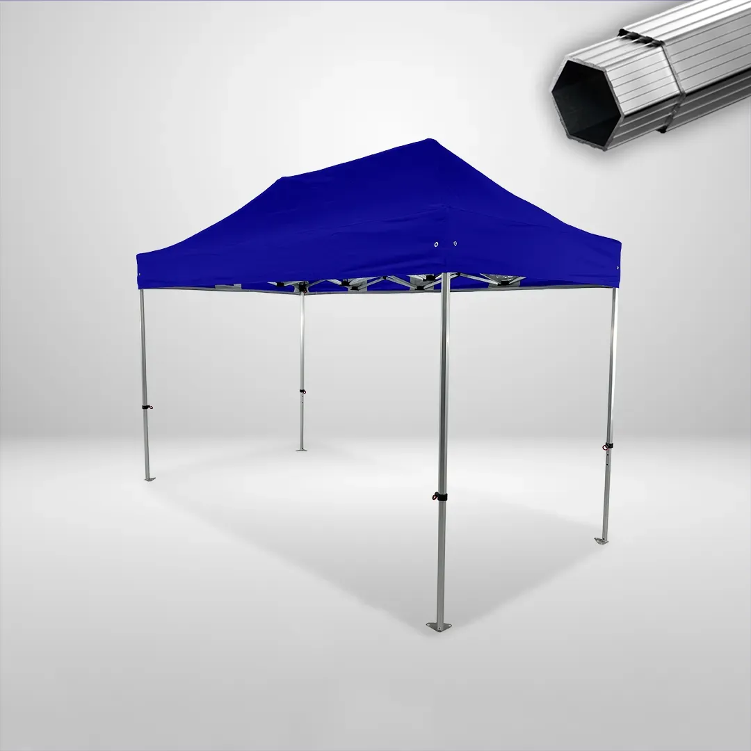 Carpa Plegable 4x2 m, Gama PLUS 40mm, Sin laterales, azul