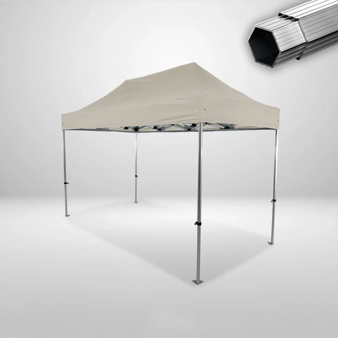 Carpa Plegable 4x2 m, Gama PLUS 40mm, Sin laterales, beige