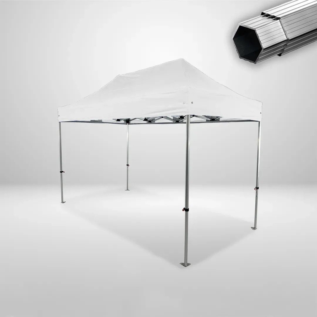 Carpa Plegable 4x2 m, Gama PLUS 40mm, Sin laterales, blanco