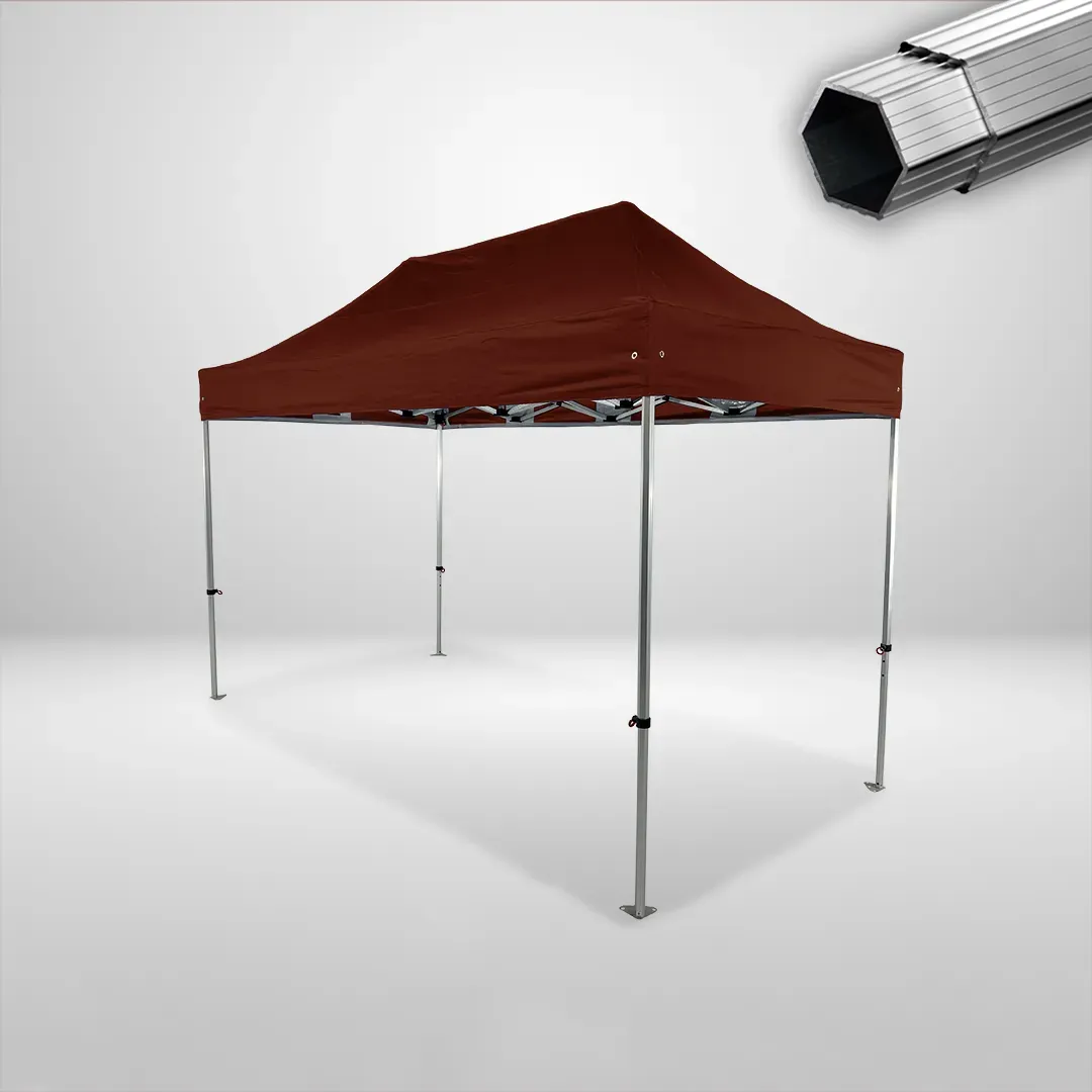 Carpa Plegable 4x2 m, Gama PLUS 40mm, Sin laterales, marron