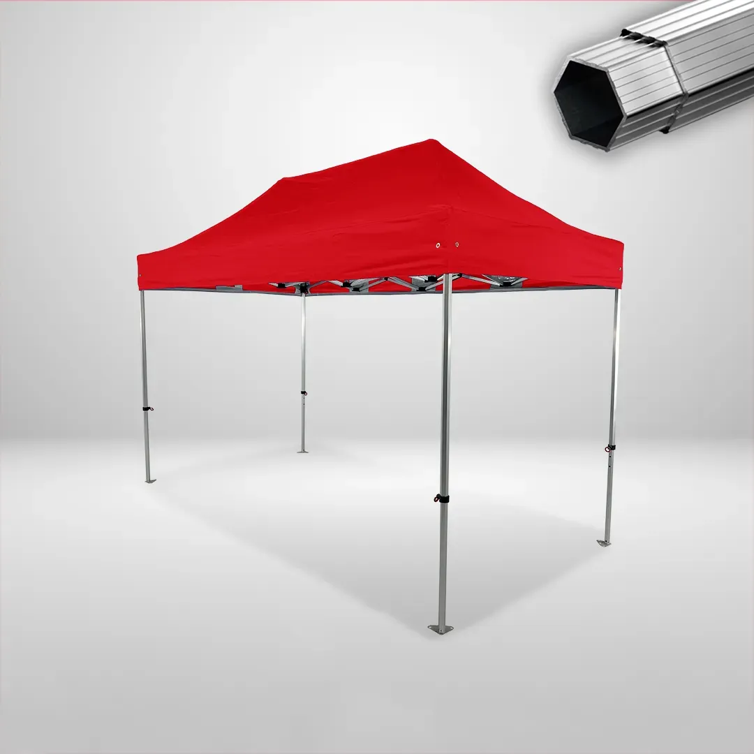 Carpa Plegable 4x2 m, Gama PLUS 40mm, Sin laterales, rojo