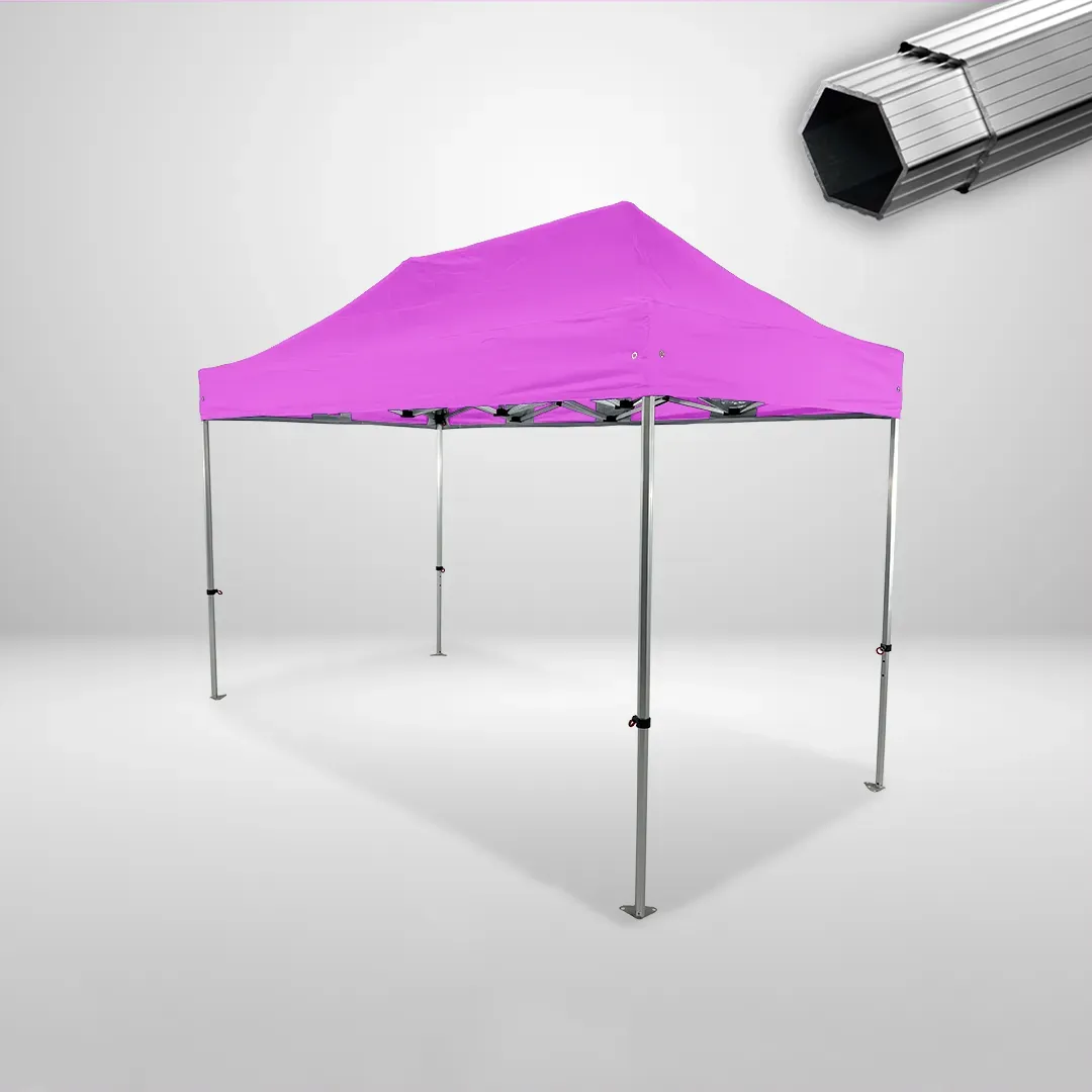 Carpa Plegable 4x2 m, Gama PLUS 40mm, Sin laterales, rosa