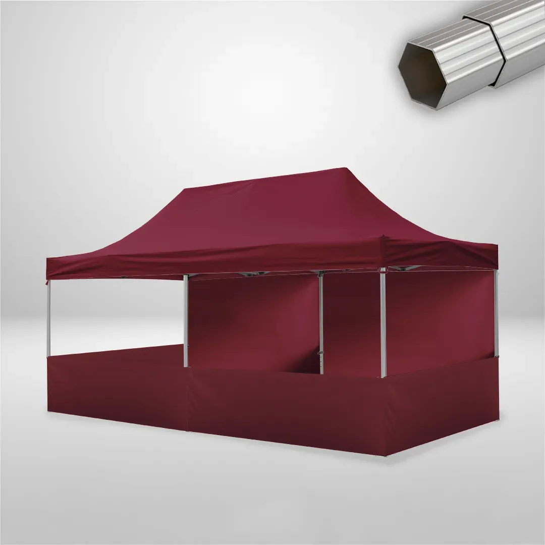 Carpa Plegable 6x3 m, Gama ELITE 50mm, 2 laterales lisos y 4 laterales a media altura, burdeos 1 Carpa Plegable 6x3 m, Gama ELITE 50mm, 2 laterales lisos y 4 laterales a media altura, burdeos
