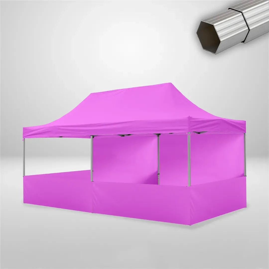 Carpa Plegable 6x3 m, Gama ELITE 50mm, 2 laterales lisos y 4 laterales a media altura, rosa 1 Carpa Plegable 6x3 m, Gama ELITE 50mm, 2 laterales lisos y 4 laterales a media altura, rosa