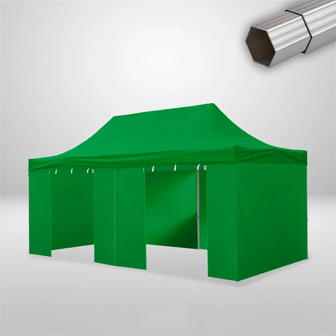 Carpa Plegable 6x3 m, Gama ELITE 50mm, 4 laterales lisos y 2 laterales con puerta, verde botella 1 Carpa Plegable 6x3 m, Gama ELITE 50mm, 4 laterales lisos y 2 laterales con puerta, verde botella