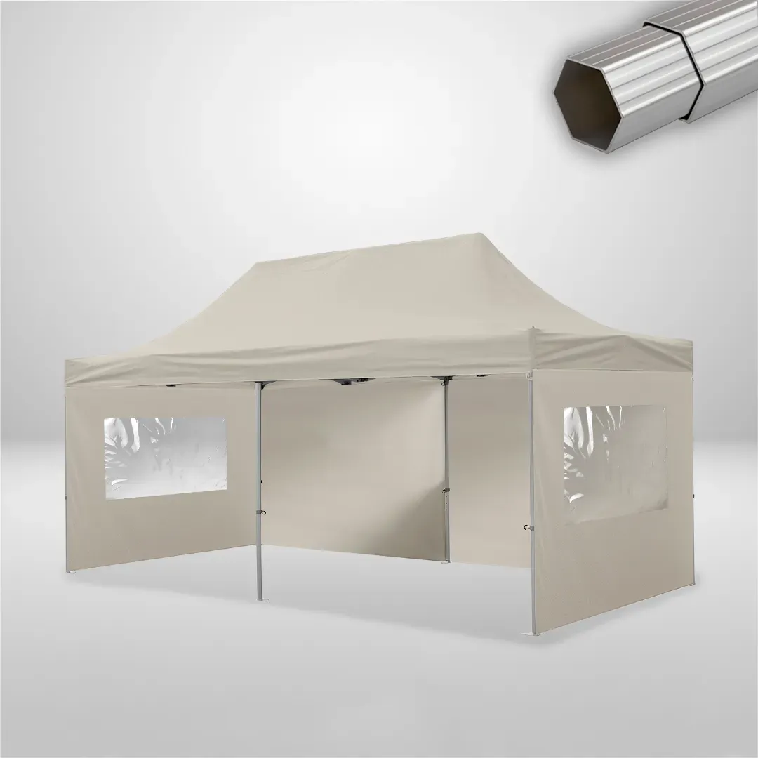 Carpa Plegable 6x3 m, Gama ELITE 50mm, 2 laterales lisos y 2 laterales con ventanas, beige 1 Carpa Plegable 6x3 m, Gama ELITE 50mm, 2 laterales lisos y 2 laterales con ventanas, beige