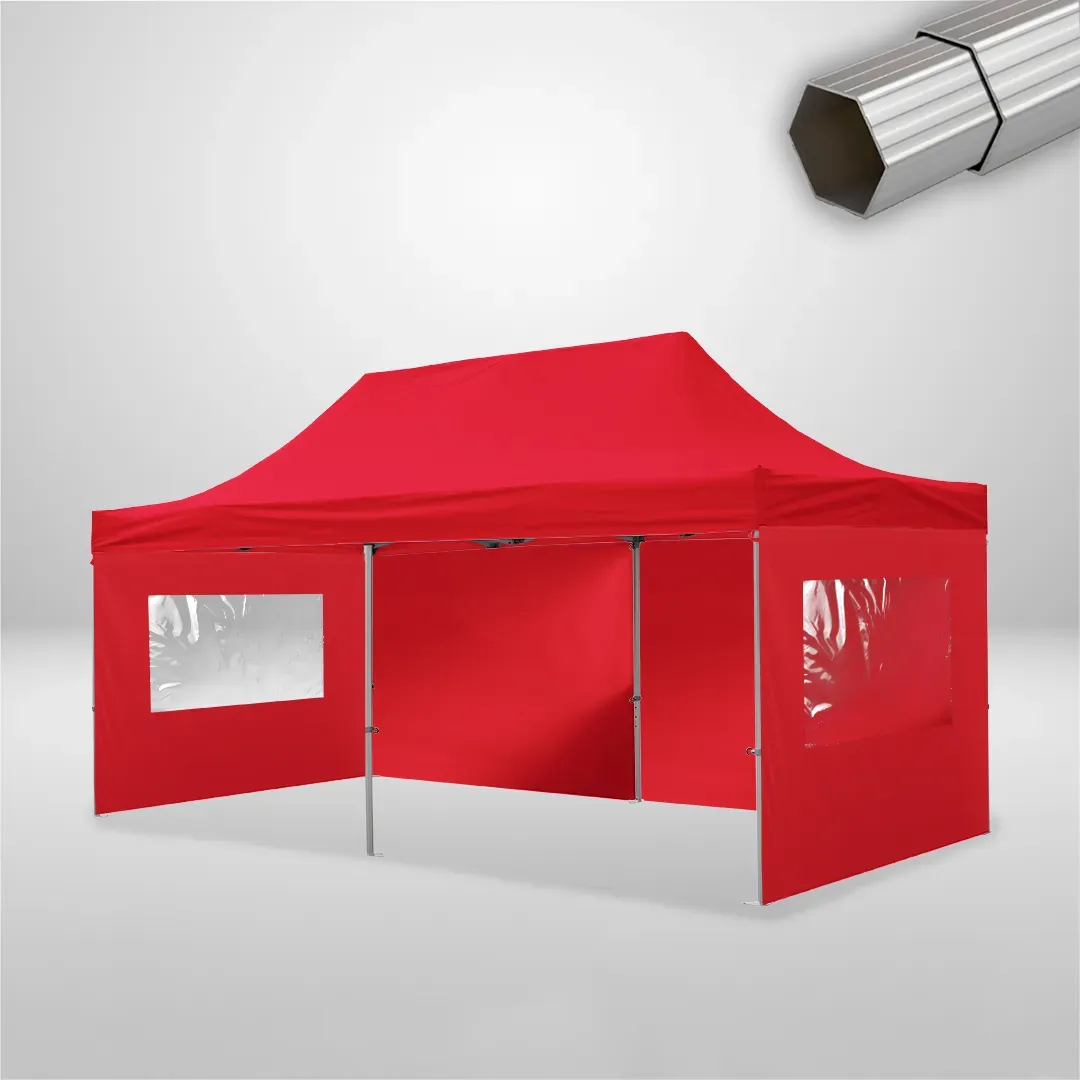 Carpa Plegable 6x3 m, Gama ELITE 50mm, 2 laterales lisos y 2 laterales con ventanas, rojo 1 Carpa Plegable 6x3 m, Gama ELITE 50mm, 2 laterales lisos y 2 laterales con ventanas, rojo