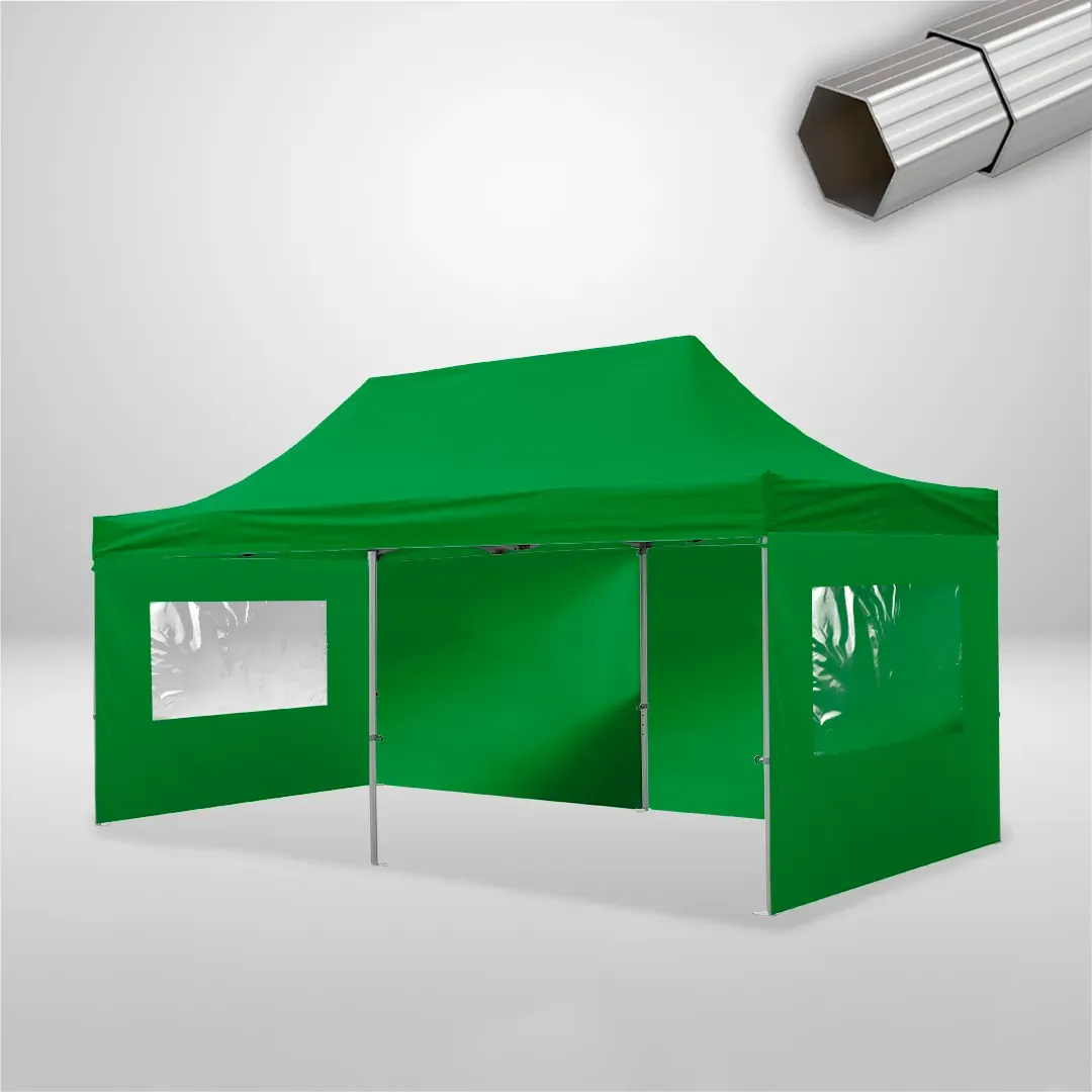 Carpa Plegable 6x3 m, Gama ELITE 50mm, 2 laterales lisos y 2 laterales con ventanas, verde botella 1 Carpa Plegable 6x3 m, Gama ELITE 50mm, 2 laterales lisos y 2 laterales con ventanas, verde botella