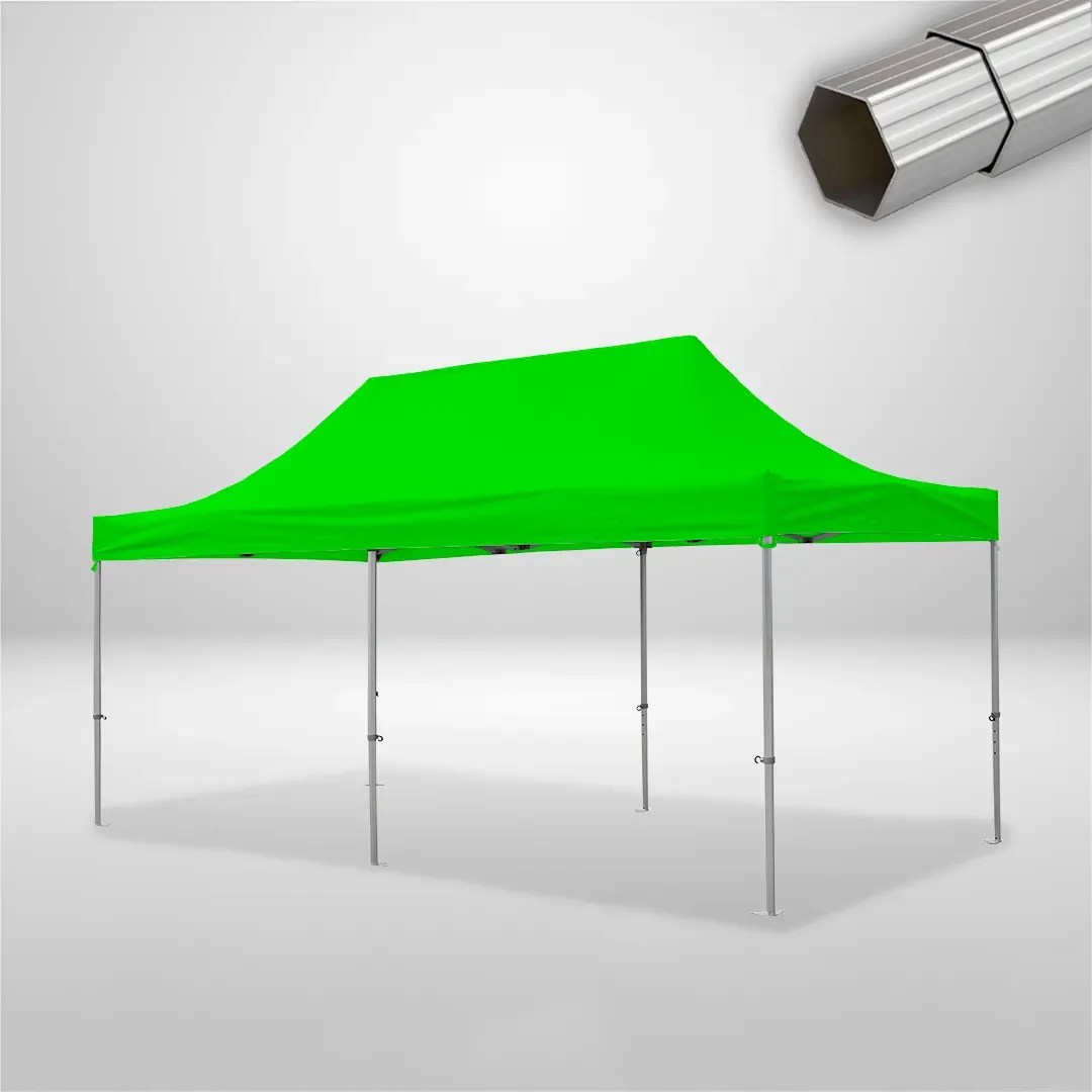 Carpa Plegable 6x3 m, Gama ELITE 50mm, Sin laterales, verde lima 1 Carpa Plegable 6x3 m, Gama ELITE 50mm, Sin laterales, verde lima