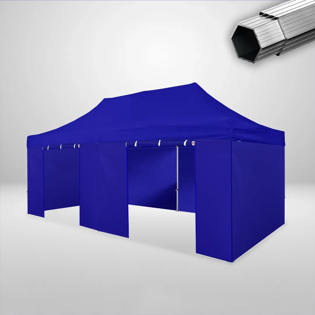 Carpa Plegable 6x3 m, Gama PLUS 40mm, 4 laterales lisos y 2 laterales con puerta, azul 1 Carpa Plegable 6x3 m, Gama PLUS 40mm, 4 laterales lisos y 2 laterales con puerta, azul
