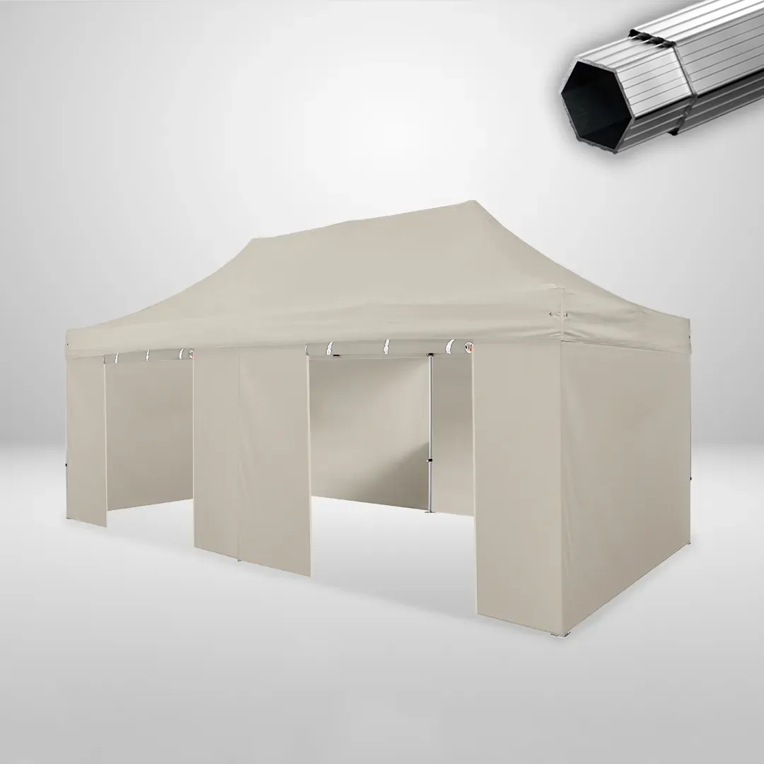 Carpa Plegable 6x3 m, Gama PLUS 40mm, 4 laterales lisos y 2 laterales con puerta, beige 1 Carpa Plegable 6x3 m, Gama PLUS 40mm, 4 laterales lisos y 2 laterales con puerta, beige