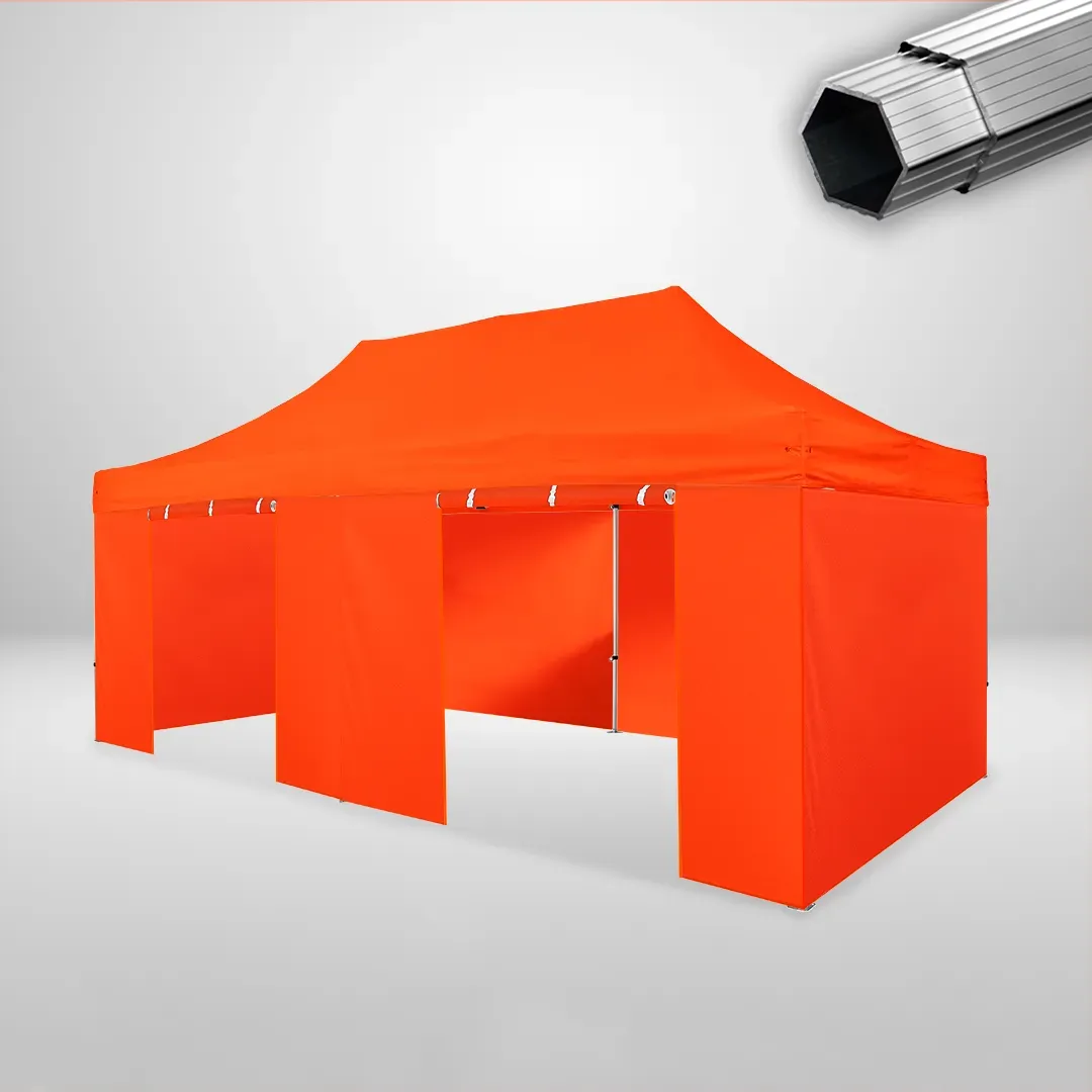 Carpa Plegable 6x3 m, Gama PLUS 40mm, 4 laterales lisos y 2 laterales con puerta, naranja 1 Carpa Plegable 6x3 m, Gama PLUS 40mm, 4 laterales lisos y 2 laterales con puerta, naranja