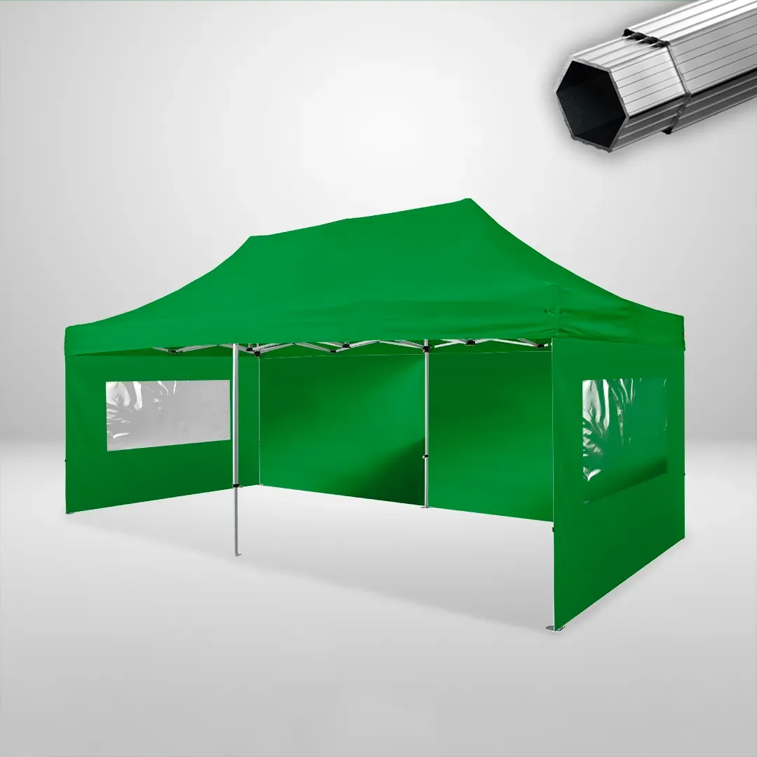 Carpa Plegable 6x3 m, Gama PLUS 40mm, 2 laterales lisos y 2 laterales con ventanas, verde botella 1 Carpa Plegable 6x3 m, Gama PLUS 40mm, 2 laterales lisos y 2 laterales con ventanas, verde botella