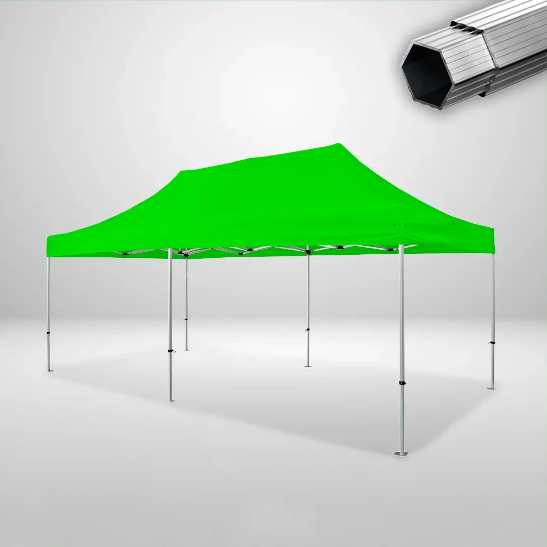 Carpa Plegable 6x3 m, Gama PLUS 40mm, Sin laterales, verde lima 1 Carpa Plegable 6x3 m, Gama PLUS 40mm, Sin laterales, verde lima
