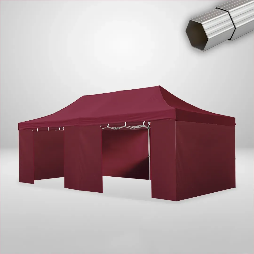 Carpa Plegable 8x4 m, Gama ELITE 50mm, 4 laterales lisos y 2 laterales con puerta, burdeos 1 Carpa Plegable 8x4 m, Gama ELITE 50mm, 4 laterales lisos y 2 laterales con puerta, burdeos