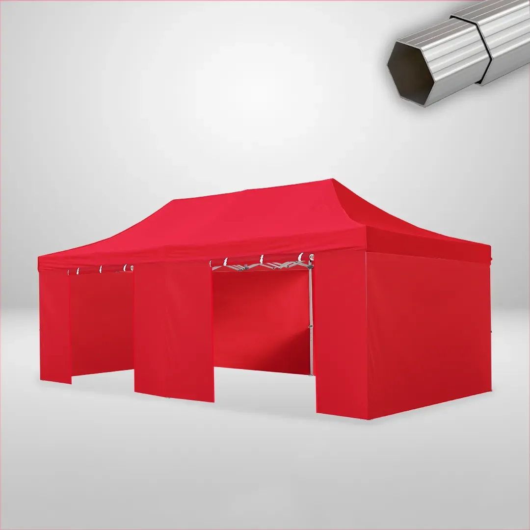 Carpa Plegable 8x4 m, Gama ELITE 50mm, 4 laterales lisos y 2 laterales con puerta, rojo 1 Carpa Plegable 8x4 m, Gama ELITE 50mm, 4 laterales lisos y 2 laterales con puerta, rojo