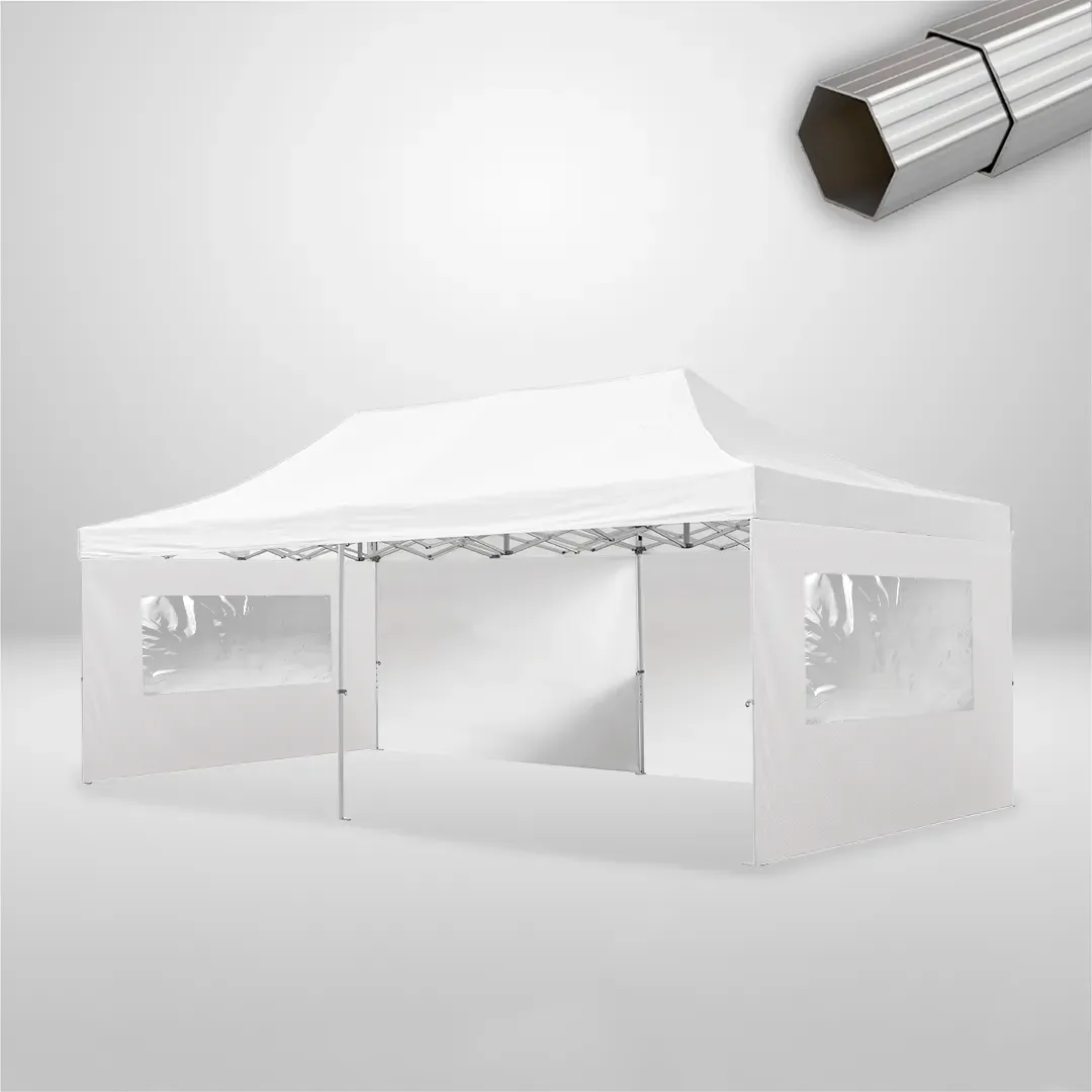 Carpa Plegable 8x4 m, Gama ELITE 50mm, 2 laterales lisos y 2 laterales con ventanas, blanco 1 Carpa Plegable 8x4 m, Gama ELITE 50mm, 2 laterales lisos y 2 laterales con ventanas, blanco