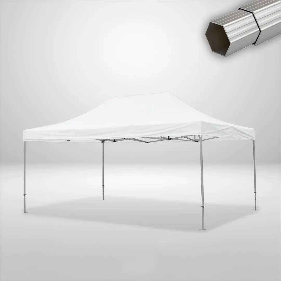 Carpa Plegable 6x4 m de 4 pilares, Gama ELITE 50mm, Sin laterales, blanco 1 Carpa Plegable 6x4 m de 4 pilares, Gama ELITE 50mm, Sin laterales, blanco