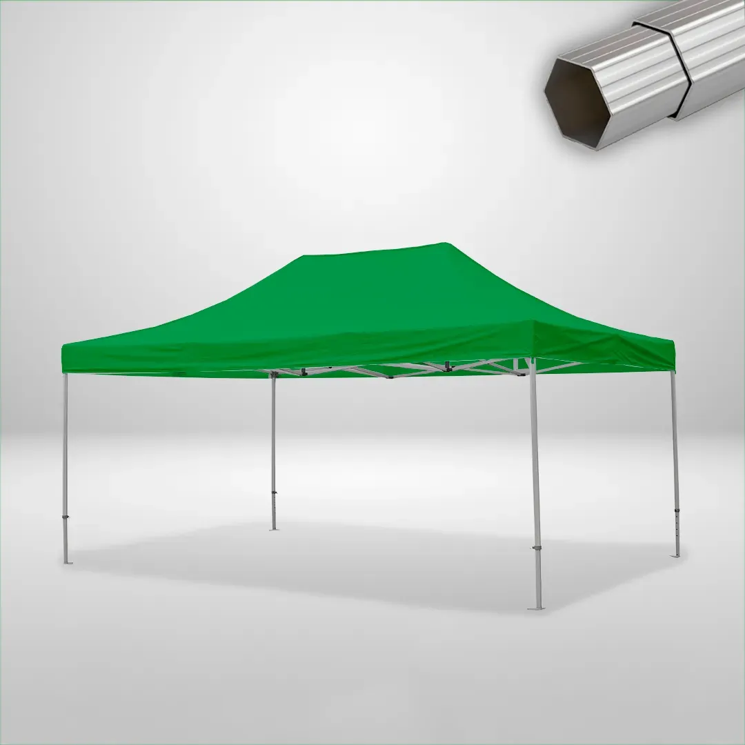 Carpa Plegable 6x4 m de 4 pilares, Gama ELITE 50mm, Sin laterales, verde botella 1 Carpa Plegable 6x4 m de 4 pilares, Gama ELITE 50mm, Sin laterales, verde botella