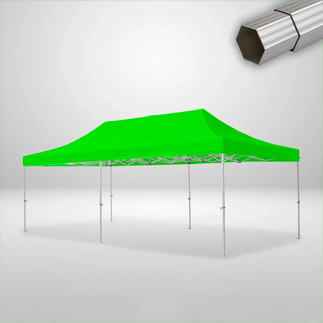 Carpa Plegable 8x4 m, Gama ELITE 50mm, Sin laterales, verde lima 1 Carpa Plegable 8x4 m, Gama ELITE 50mm, Sin laterales, verde lima