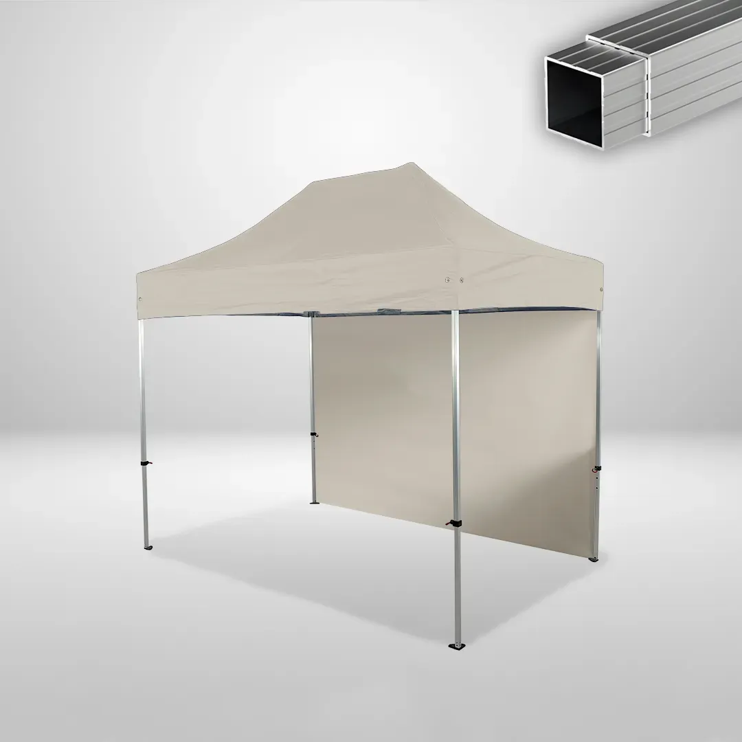 Carpa Plegable 3x2 m, Gama ECO 32mm, 1 lateral liso, beige