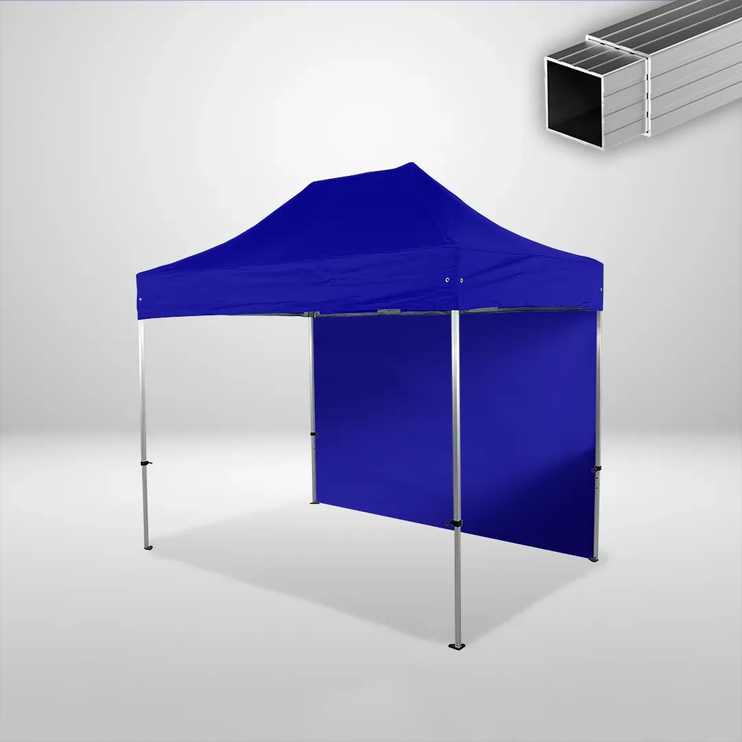 Carpa Plegable 3x2 m, Gama ECO 32mm, 1 lateral liso, azul