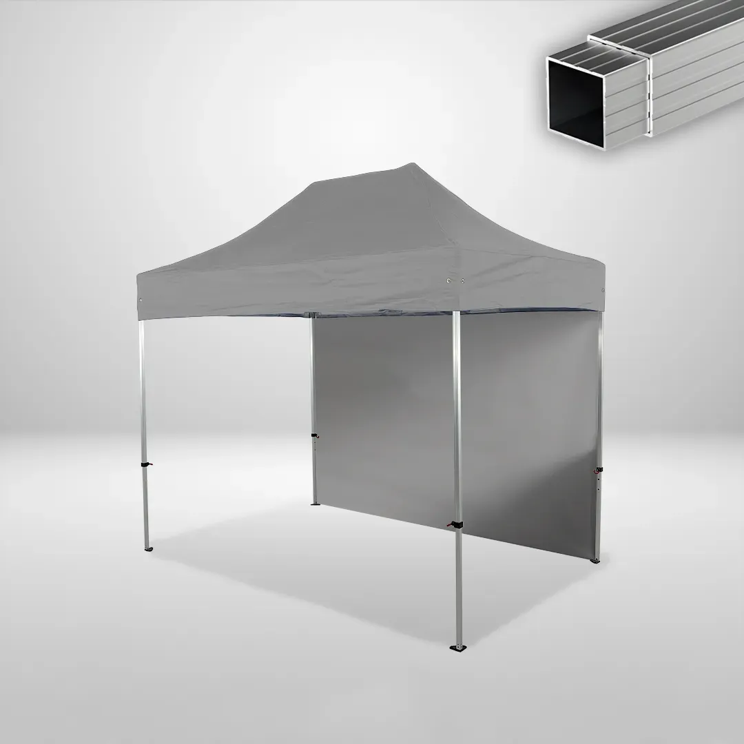 Carpa Plegable 3x2 m, Gama ECO 32mm, 1 lateral liso, gris
