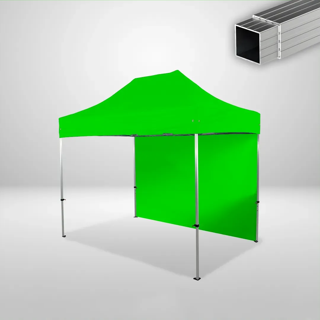 Carpa Plegable 3x2 m, Gama ECO 32mm, 1 lateral liso, verde lima