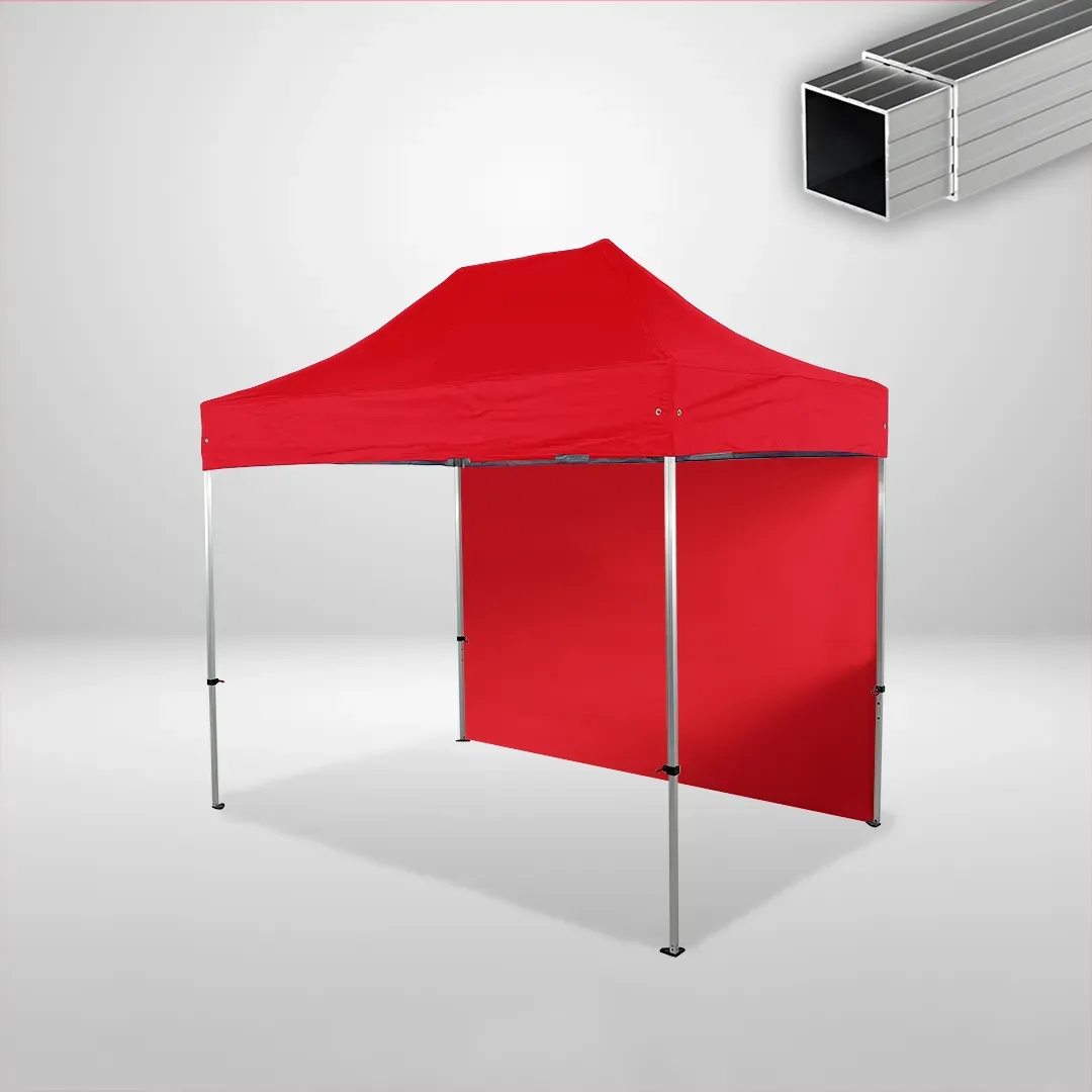 Carpa Plegable 3x2 m, Gama ECO 32mm, 1 lateral liso, rojo