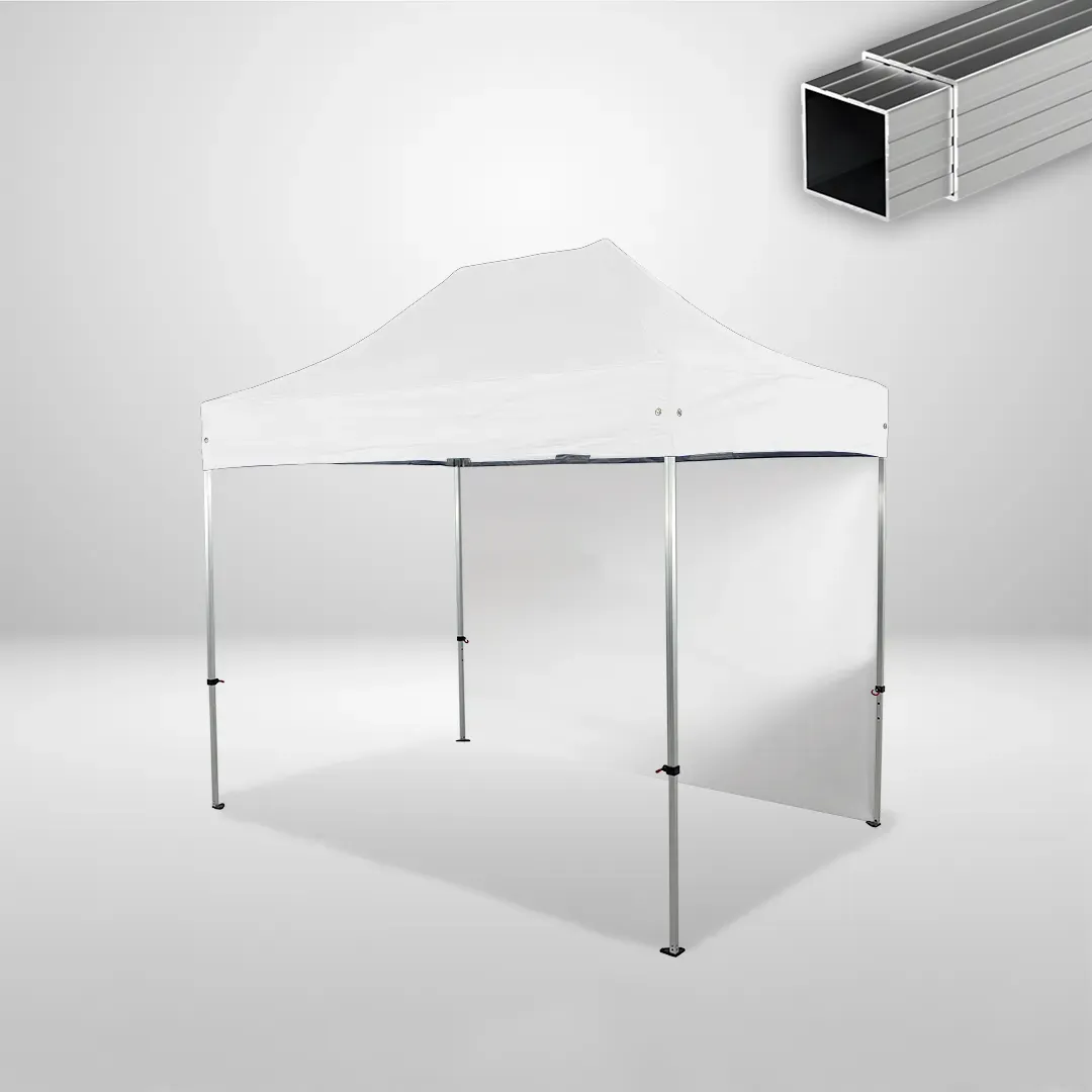 Carpa Plegable 3x2 m, Gama ECO 32mm, 1 lateral liso, blanco