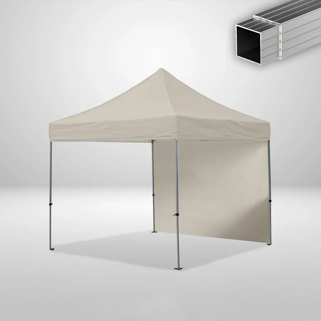 Carpa Plegable 3x3 m, Gama ECO 32mm, 1 lateral liso, beige