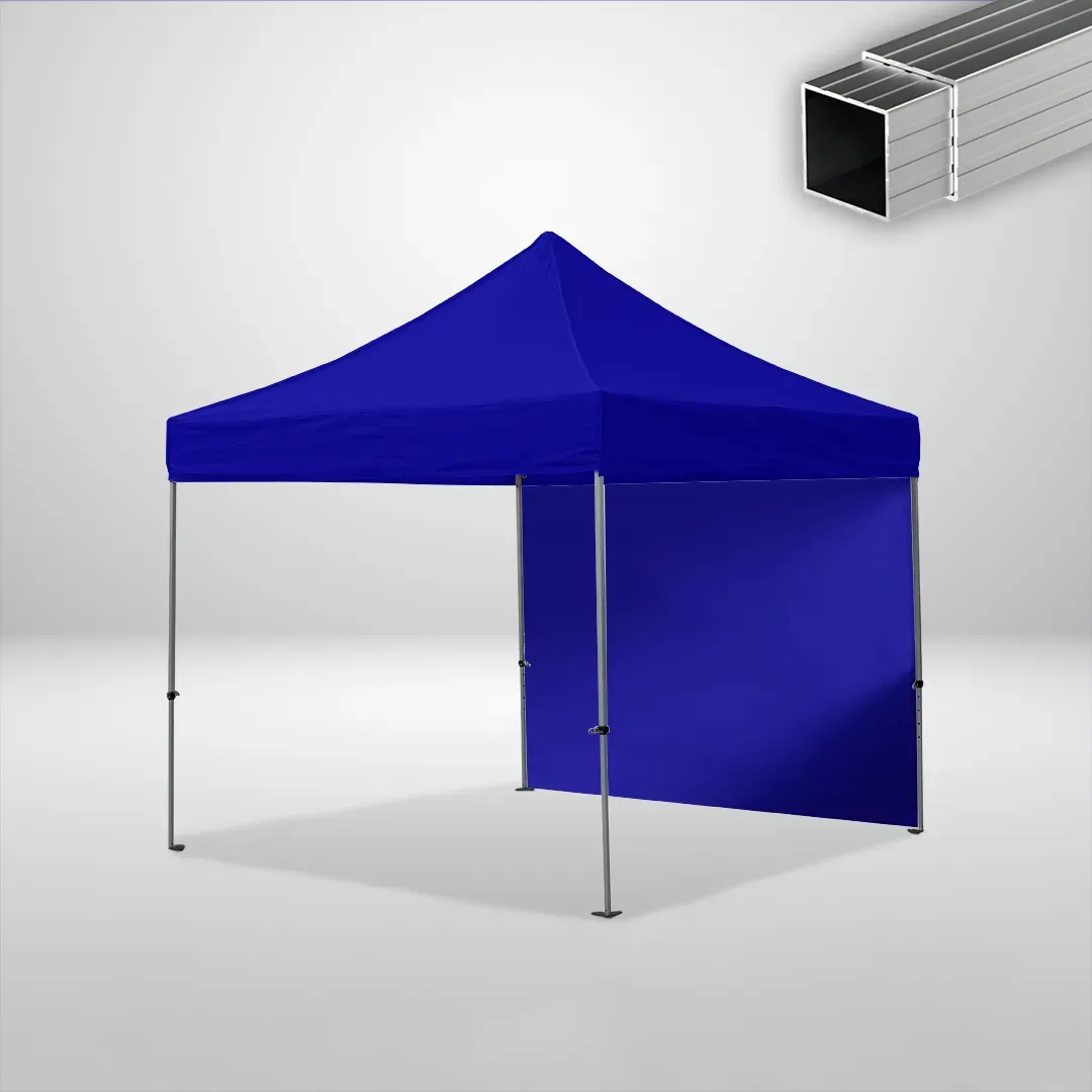 Carpa Plegable 3x3 m, Gama ECO 32mm, 1 lateral liso, azul