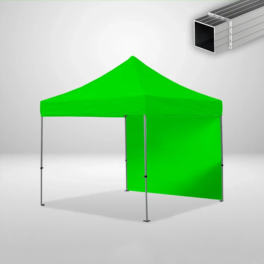Carpa Plegable 3x3 m, Gama ECO 32mm, 1 lateral liso, verde lima