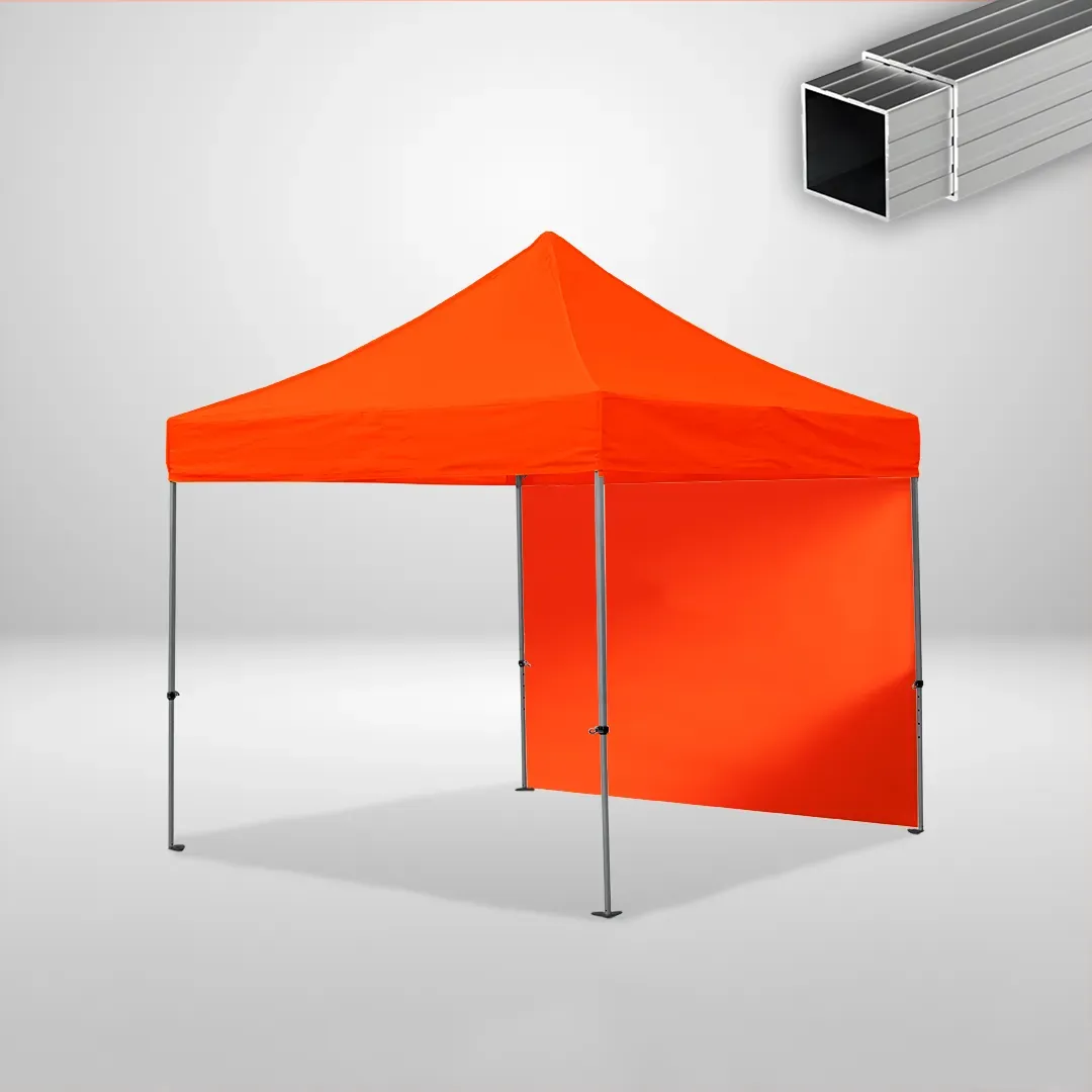 Carpa Plegable 3x3 m, Gama ECO 32mm, 1 lateral liso, naranja