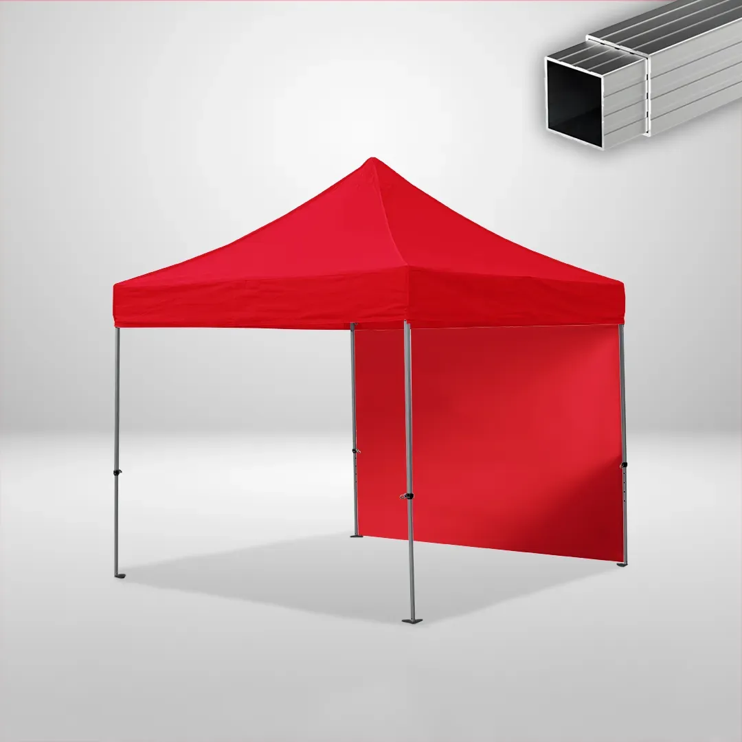 Carpa Plegable 3x3 m, Gama ECO 32mm, 1 lateral liso, rojo