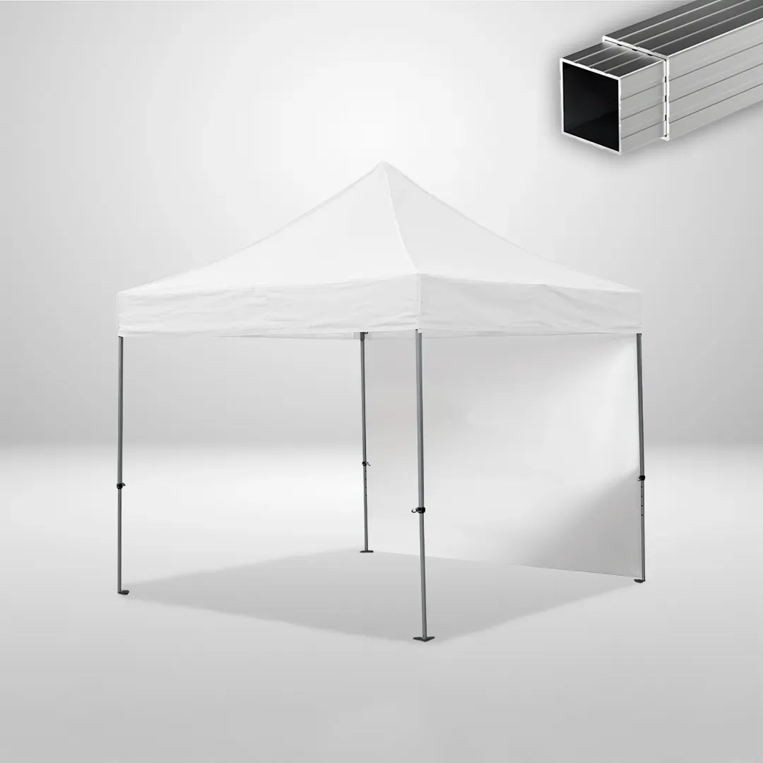 Carpa Plegable 3x3 m, Gama ECO 32mm, 1 lateral liso, blanco