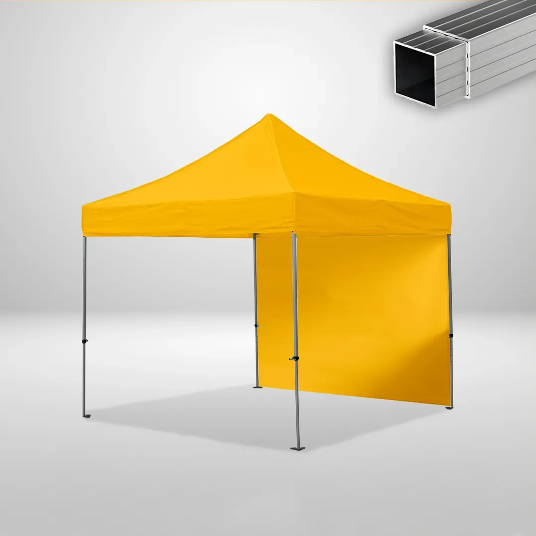 Carpa Plegable 3x3 m, Gama ECO 32mm, 1 lateral liso, amarillo