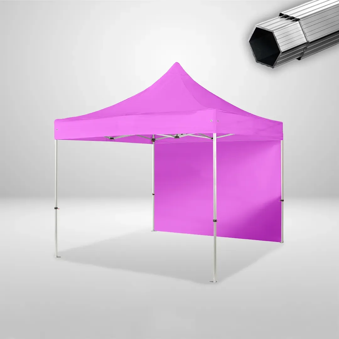 Carpa Plegable 3x3 m, Gama PLUS 40mm, 1 lateral liso, rosa