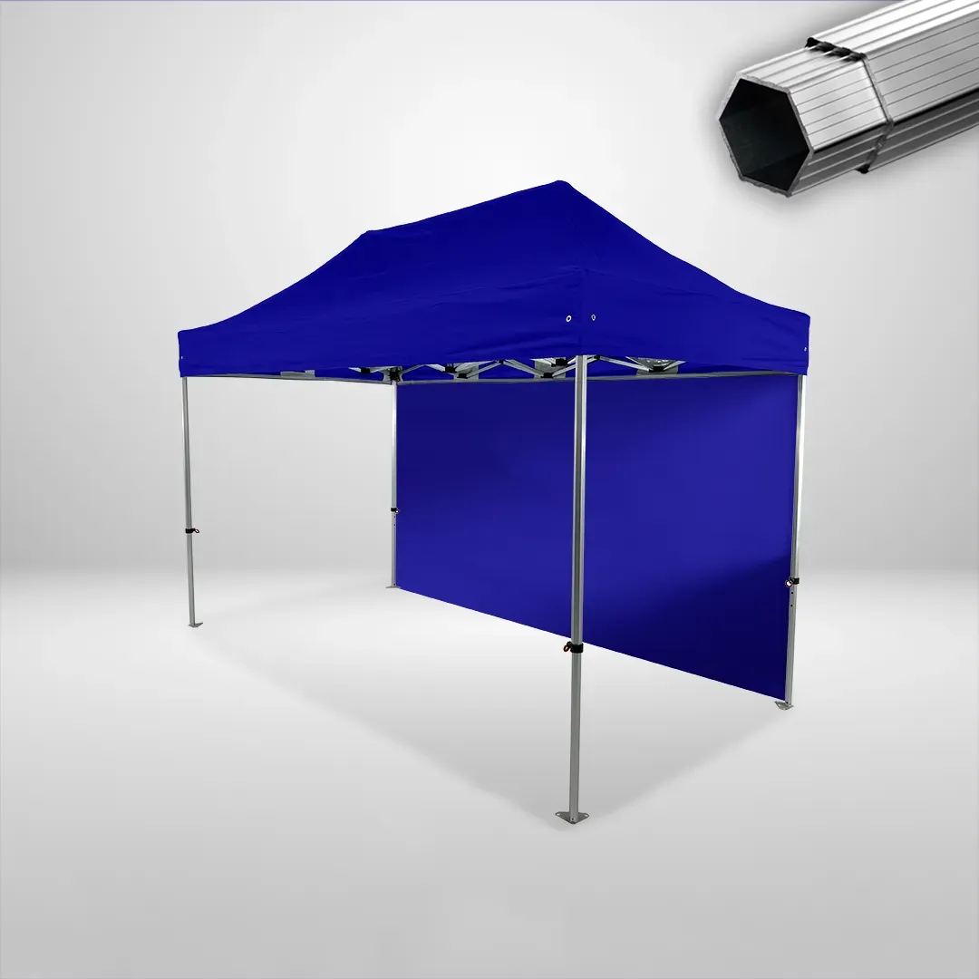Carpa Plegable 4x2 m, Gama PLUS 40mm, 1 lateral liso, azul 1 Carpa Plegable 4x2 m, Gama PLUS 40mm, 1 lateral liso, azul
