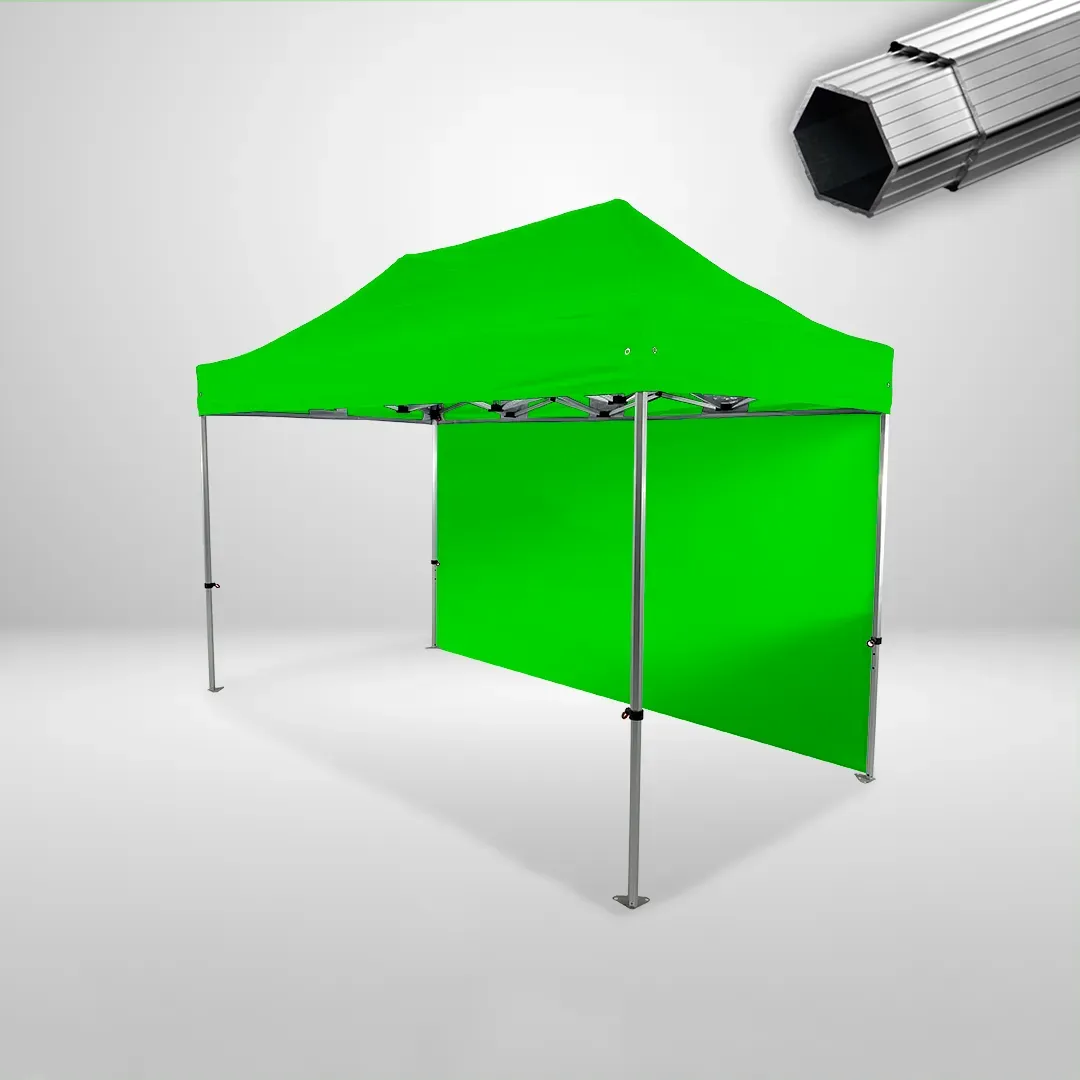 Carpa Plegable 4x2 m, Gama PLUS 40mm, 1 lateral liso, verde lima 1 Carpa Plegable 4x2 m, Gama PLUS 40mm, 1 lateral liso, verde lima