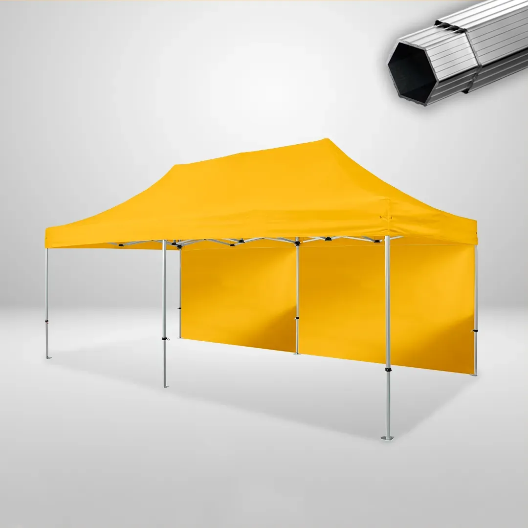 Carpa Plegable 6x3 m, Gama PLUS 40mm, 2 laterales lisos, amarillo 1 Carpa Plegable 6x3 m, Gama PLUS 40mm, 2 laterales lisos, amarillo