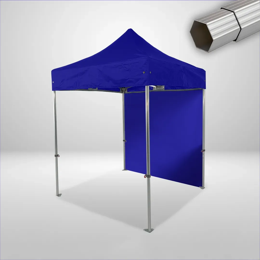 Carpa Plegable 2x2 m, Gama ELITE 50mm, 1 lateral liso, azul