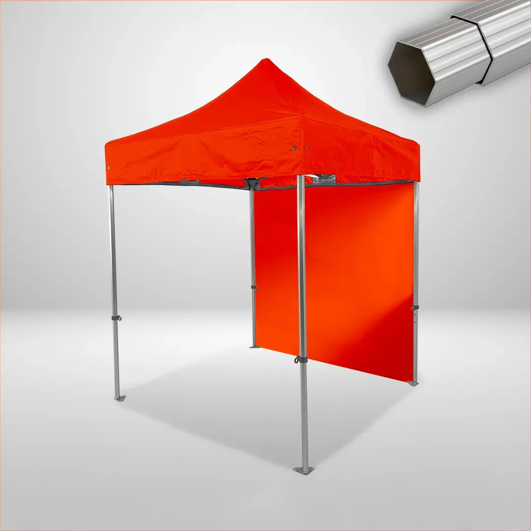 Carpa Plegable 2x2 m, Gama ELITE 50mm, 1 lateral liso, naranja
