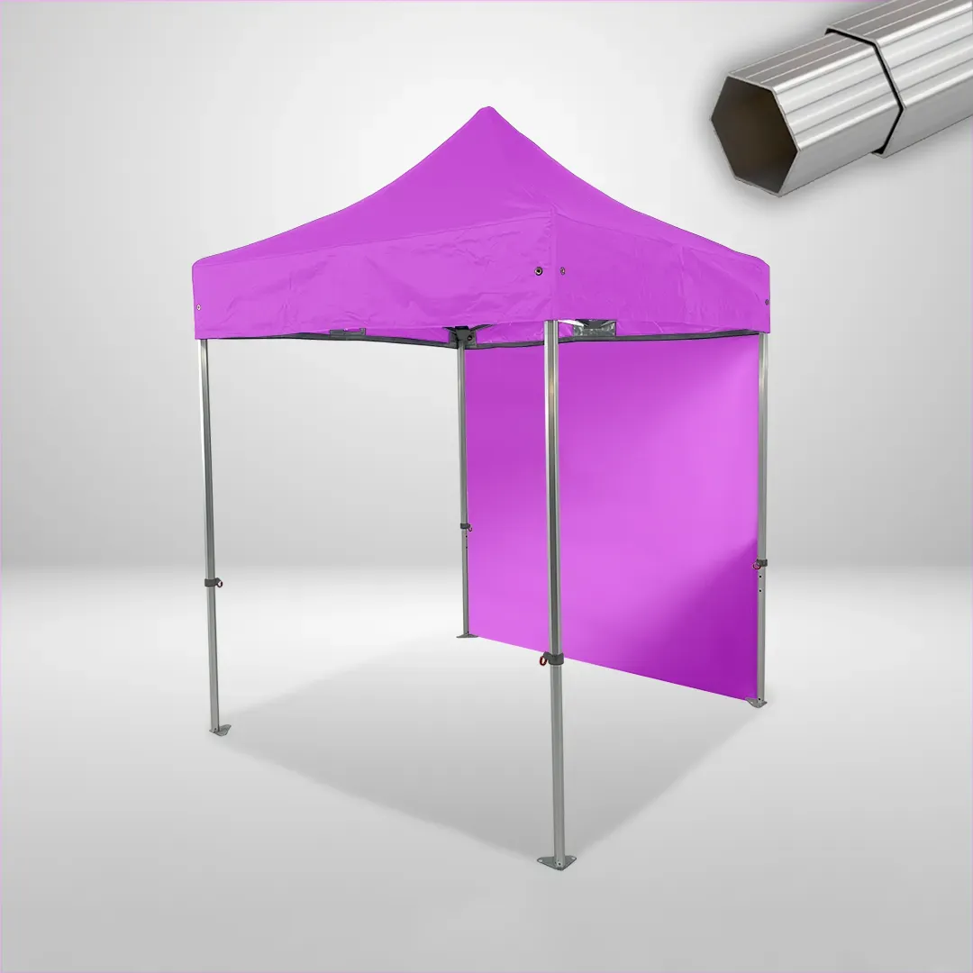 Carpa Plegable 2x2 m, Gama ELITE 50mm, 1 lateral liso, rosa