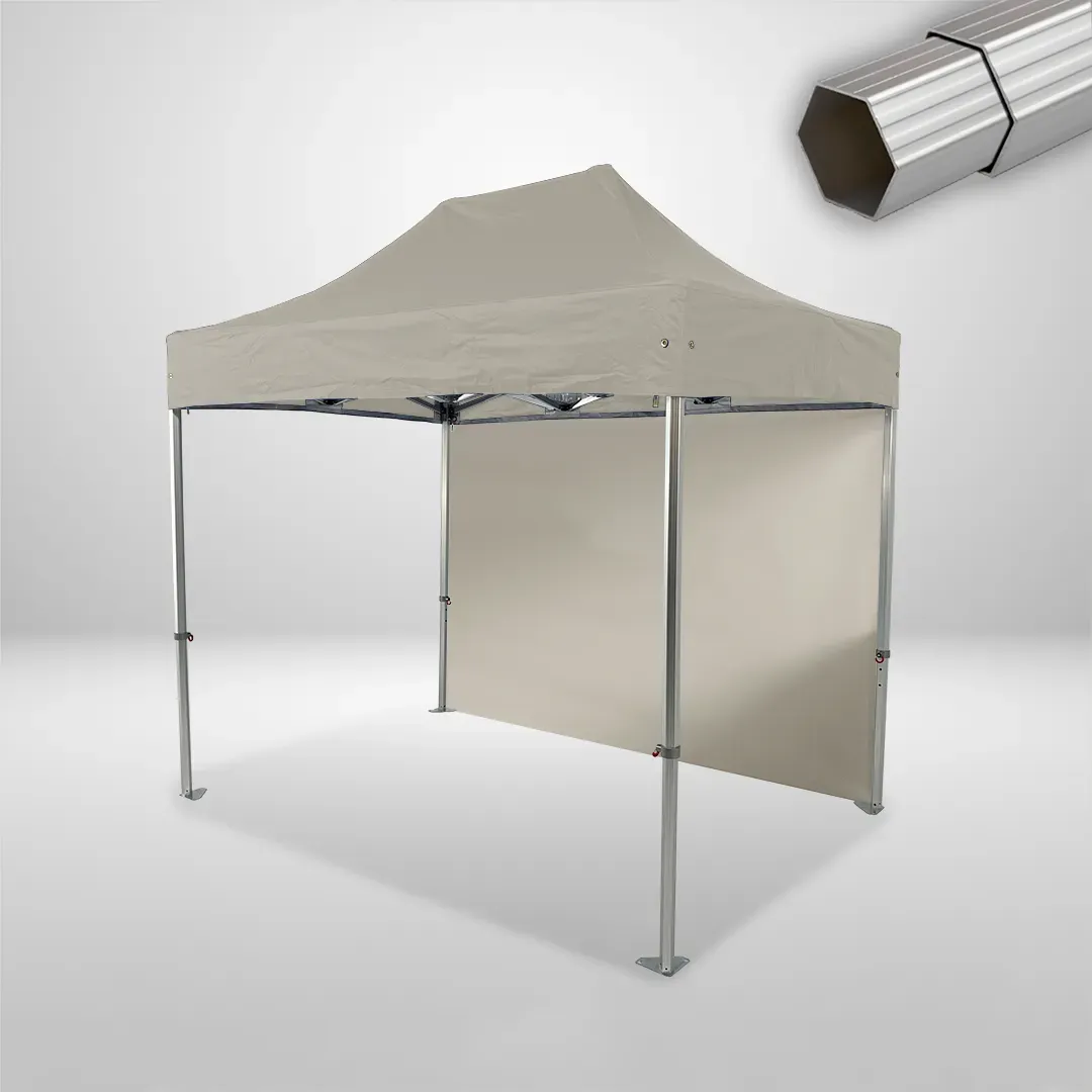 Carpa Plegable 3x2 m, Gama ELITE 50mm, 1 lateral liso, beige