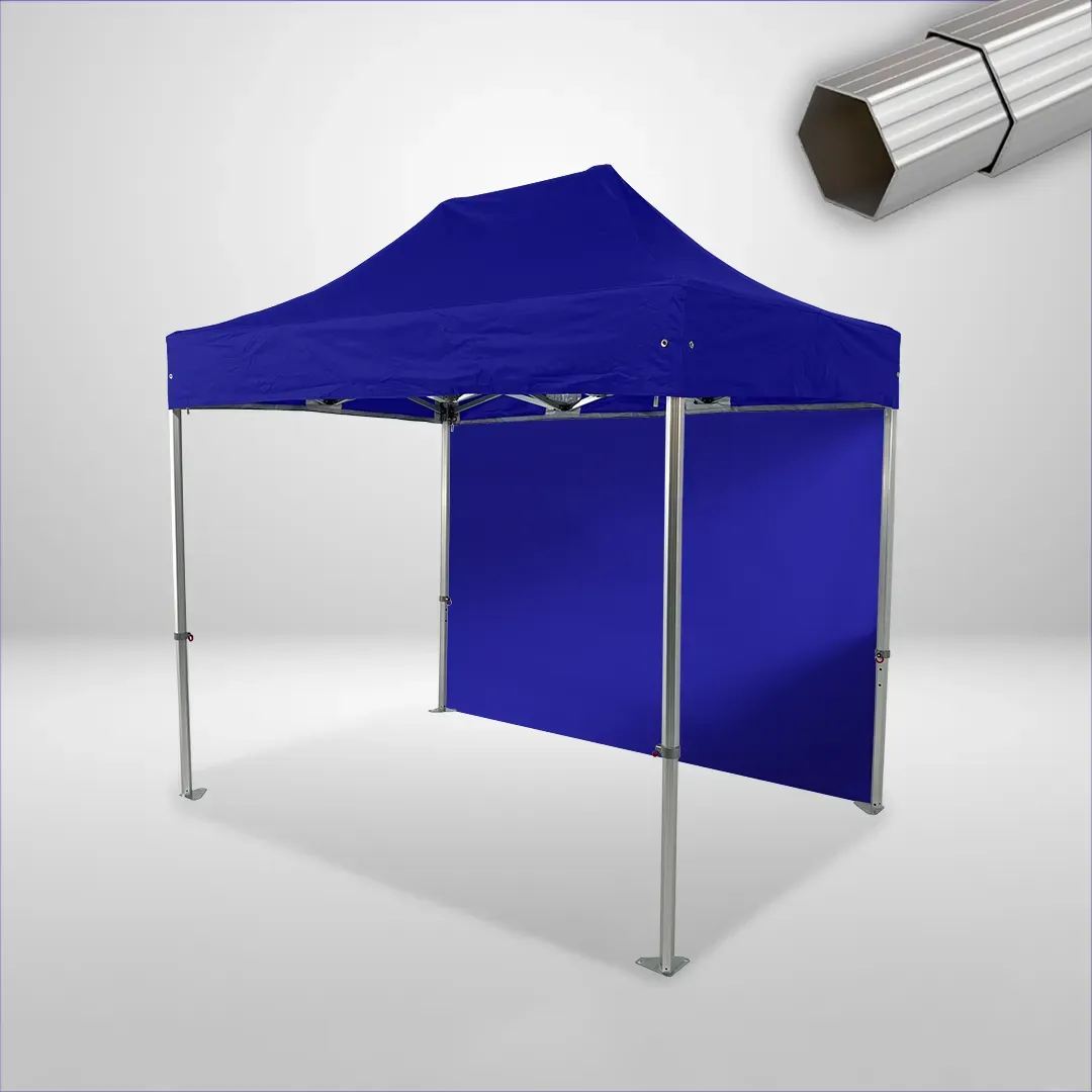 Carpa Plegable 3x2 m, Gama ELITE 50mm, 1 lateral liso, azul