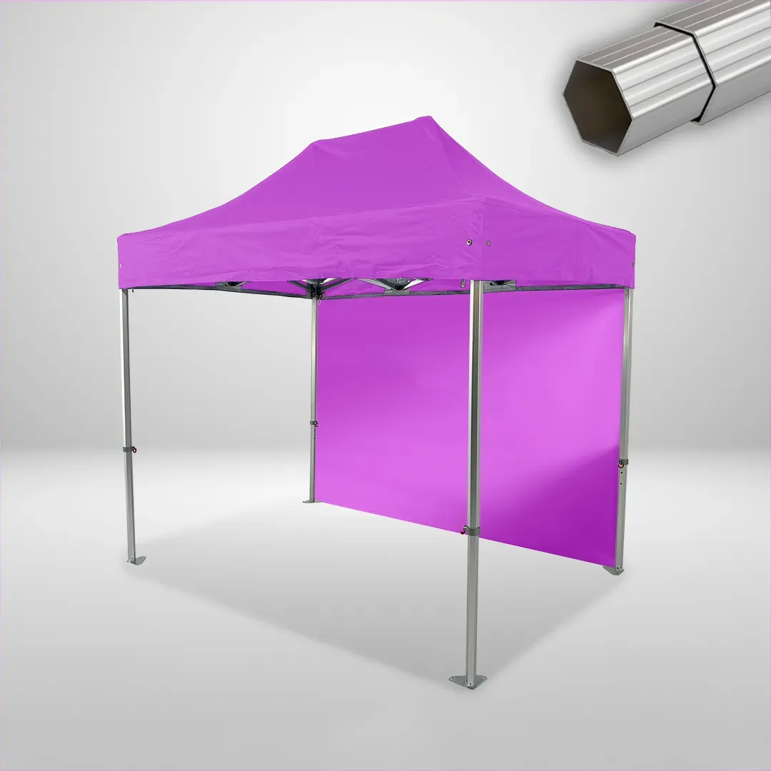 Carpa Plegable 3x2 m, Gama ELITE 50mm, 1 lateral liso, rosa