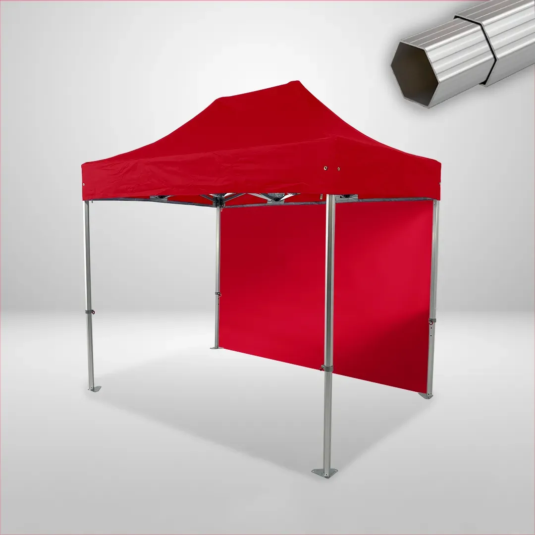 Carpa Plegable 3x2 m, Gama ELITE 50mm, 1 lateral liso, rojo